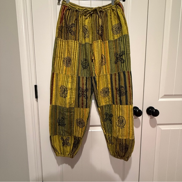 NEW CottonPatchwork Boho Harem Jogger Pants - Picture 2 of 13